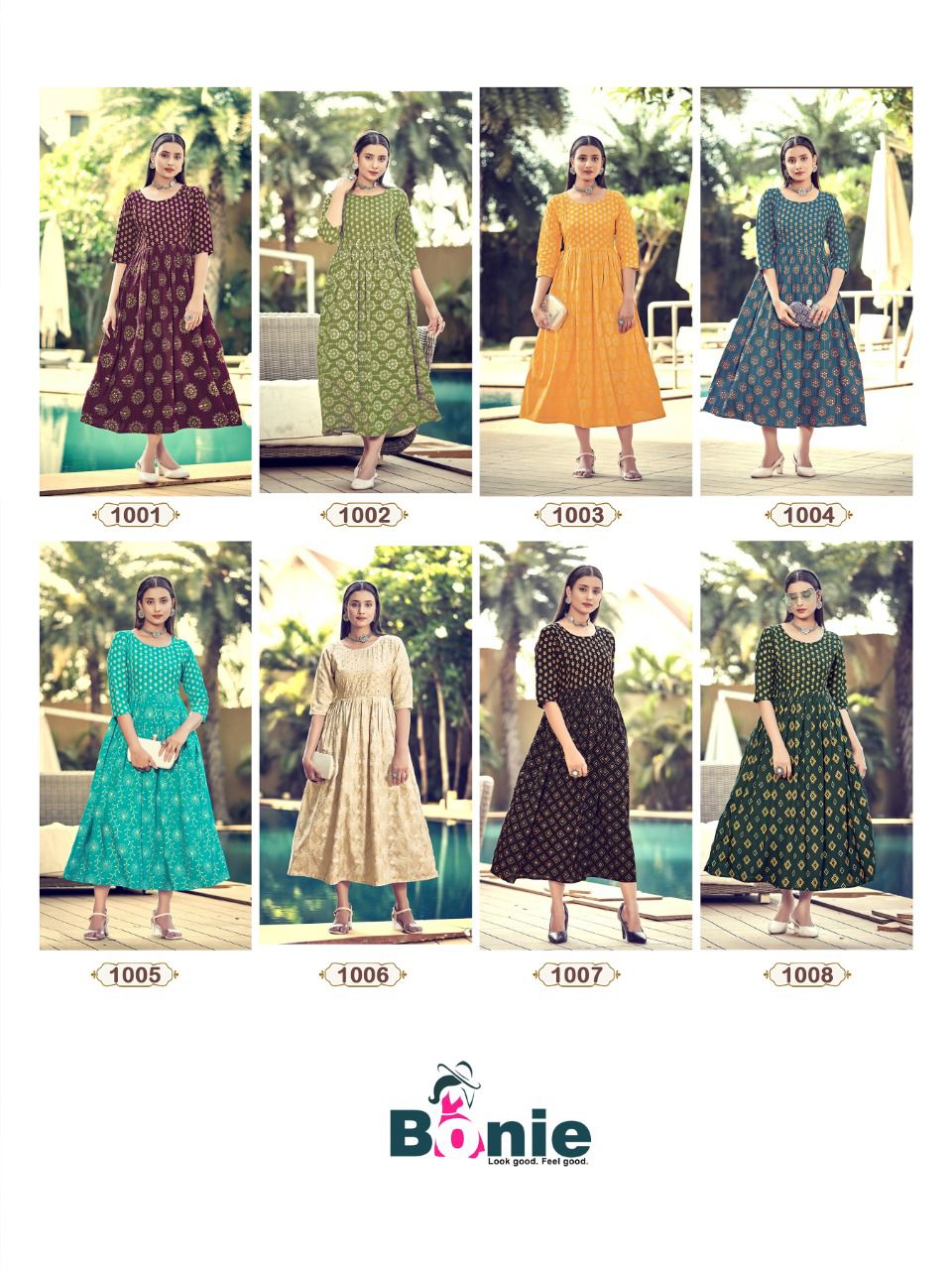 Bonie Agastha Rayon Printed Ethnic Wear Long Anarkali Kurti Collection